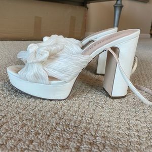 Loeffler Randall White/Cream Natalia Knot Platform Sandal (size 8)